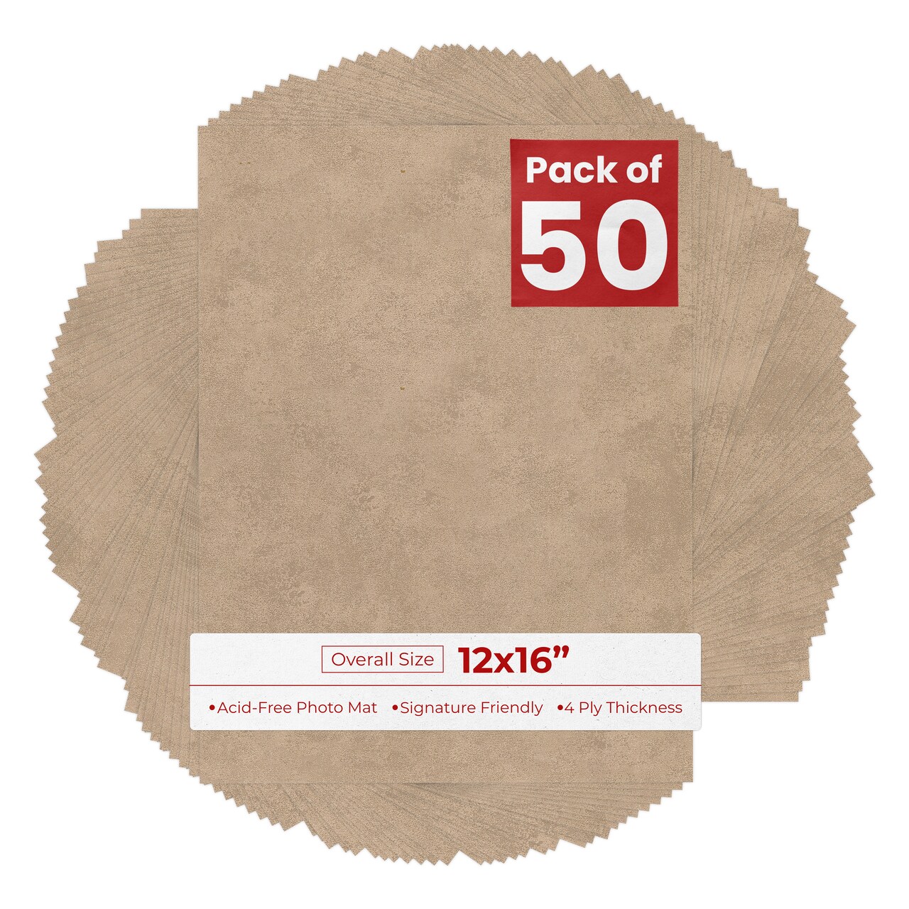 Earthen Taupe 12x16 Uncut Mat Board - Blank Sheets, No Opening